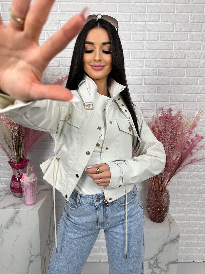 Parka na wiosnę DOLLARS - kurtka ze ściągaczem w pasie