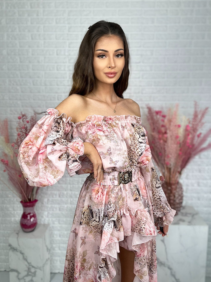 Sukienka BALBINA - fason hiszpanki – wbudowane spodenki