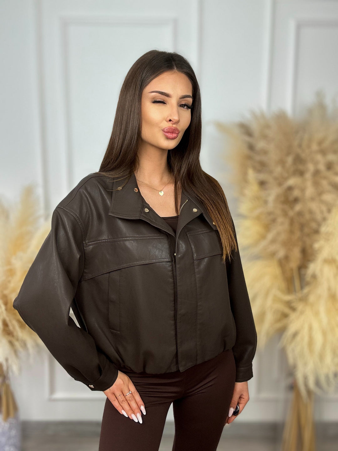 KURTKA ALLIE modna kurtka z matowej eko skóry