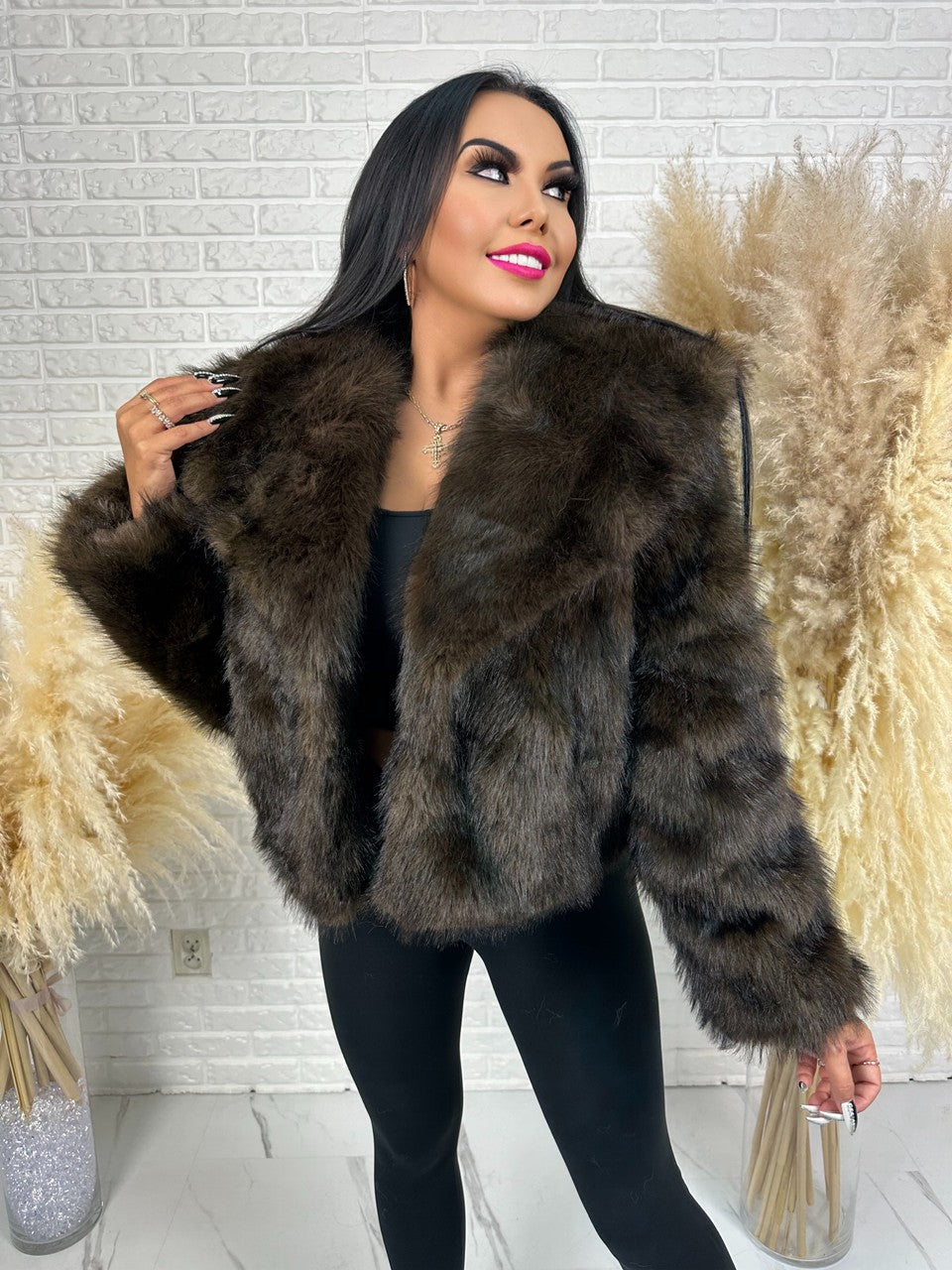 Kurtka LUNAVI ciemny brąz