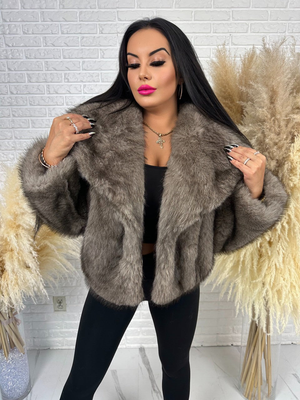 Kurtka LUNAVI szary z czarnym