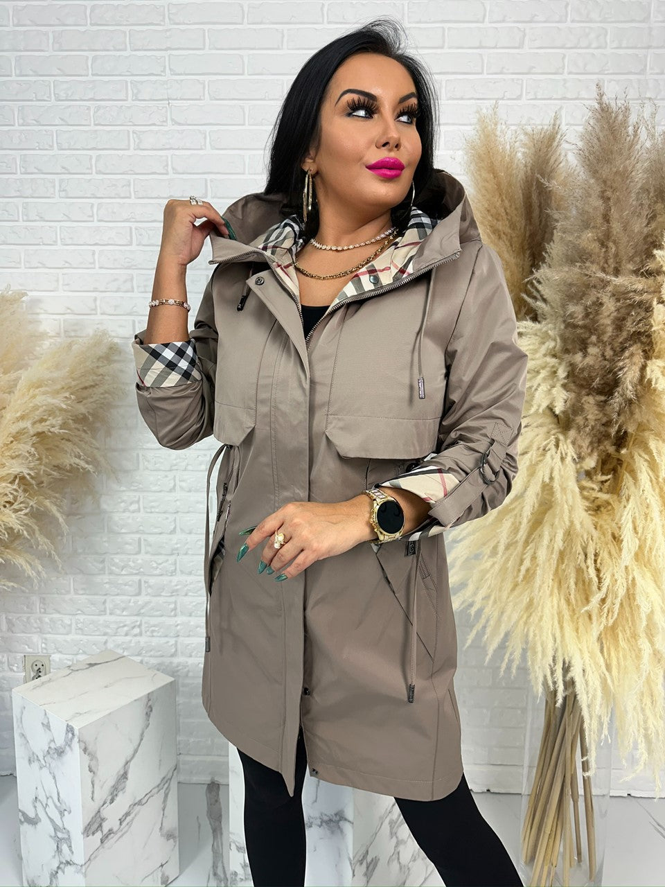 Płaszcz parka Tesalia cappuccino