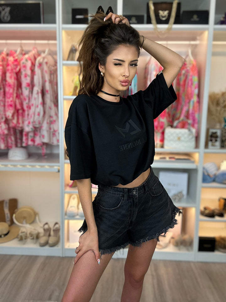 T-shirt COCO ze ściągaczem w pasie