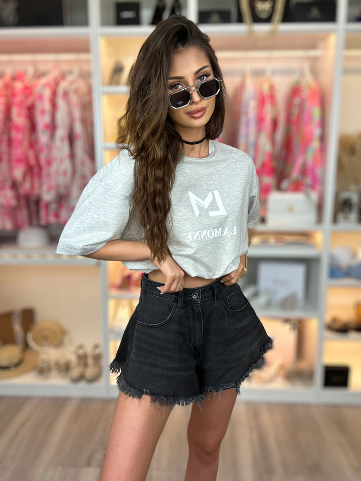 T-shirt COCO ze ściągaczem w pasie