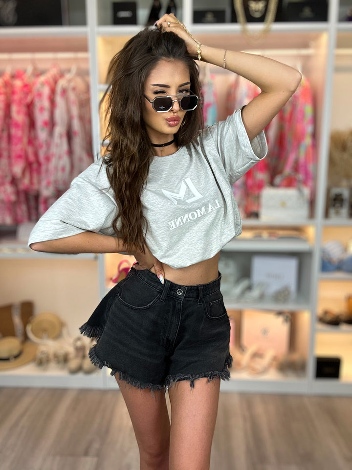 T-shirt COCO ze ściągaczem w pasie