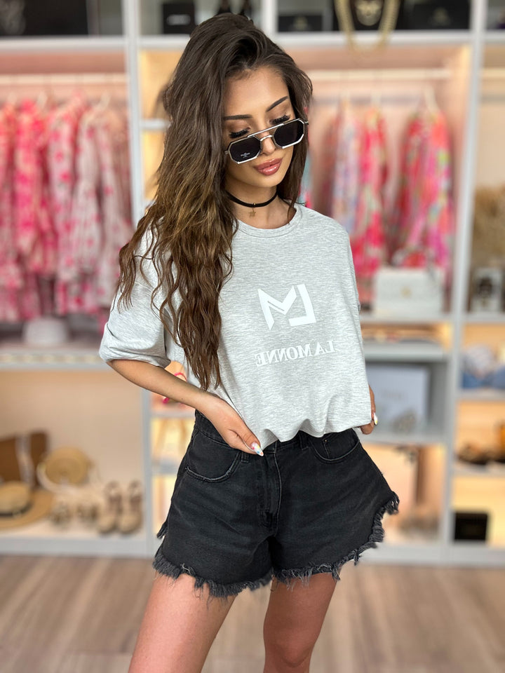 T-shirt COCO ze ściągaczem w pasie