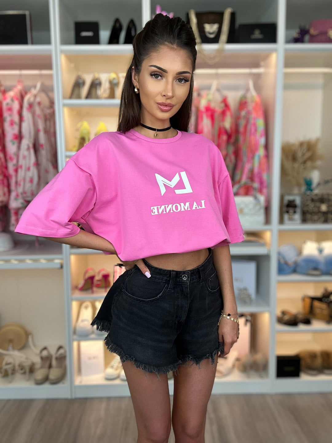 T-shirt COCO ze ściągaczem w pasie