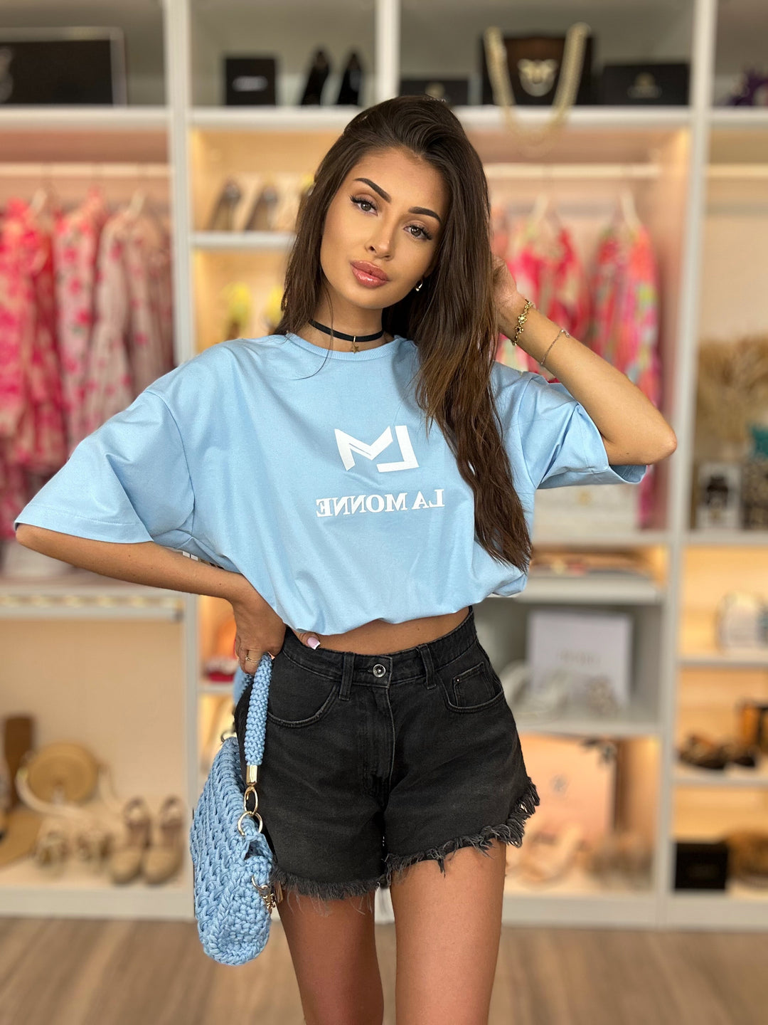 T-shirt COCO ze ściągaczem w pasie