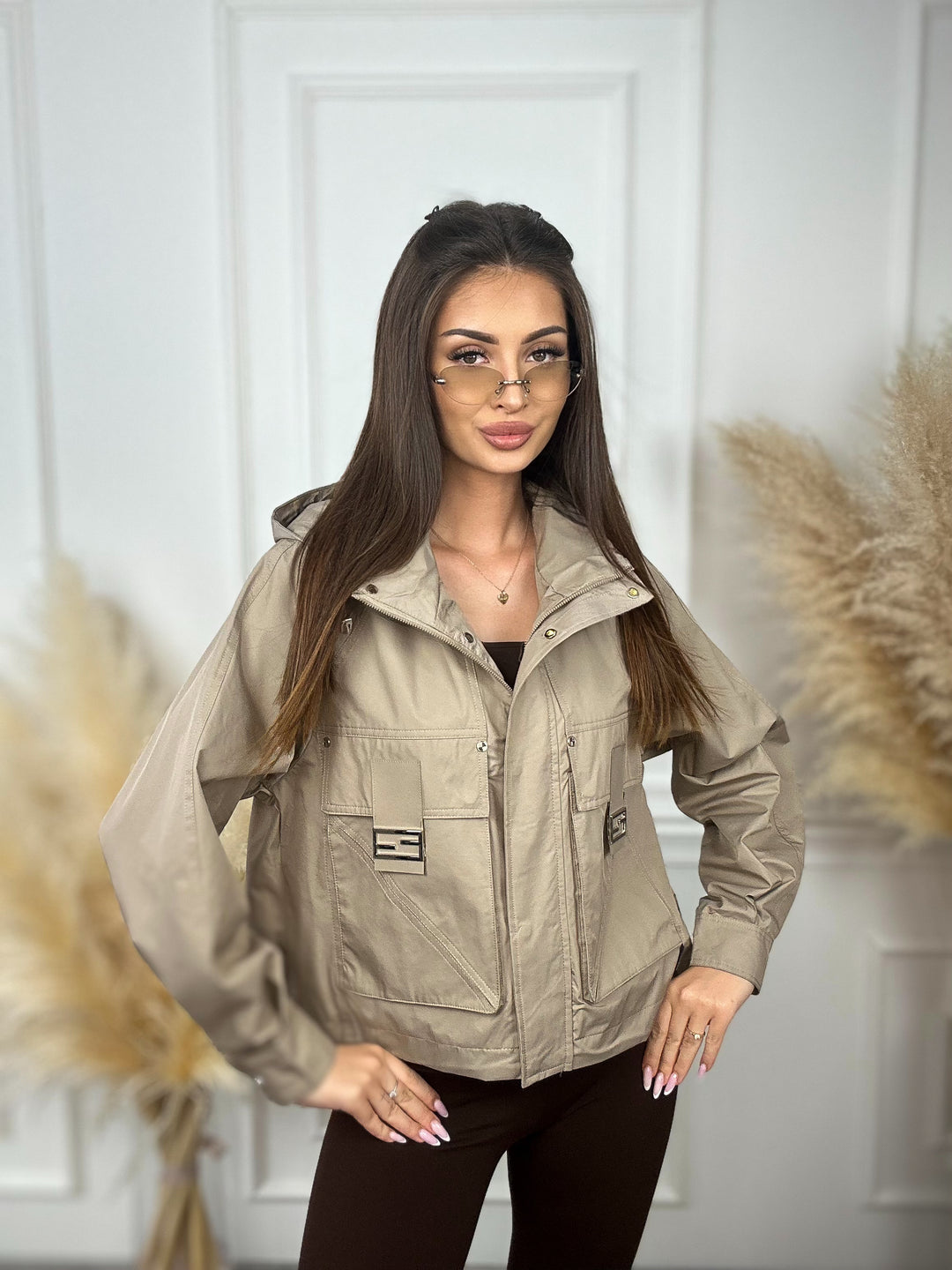 KURTKA FLAVIA - jesienna kurtka z kieszeniami i kapturem