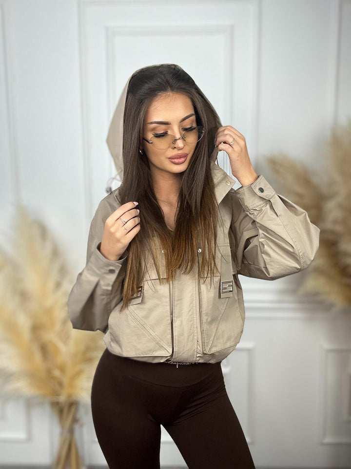 KURTKA FLAVIA - jesienna kurtka z kieszeniami i kapturem