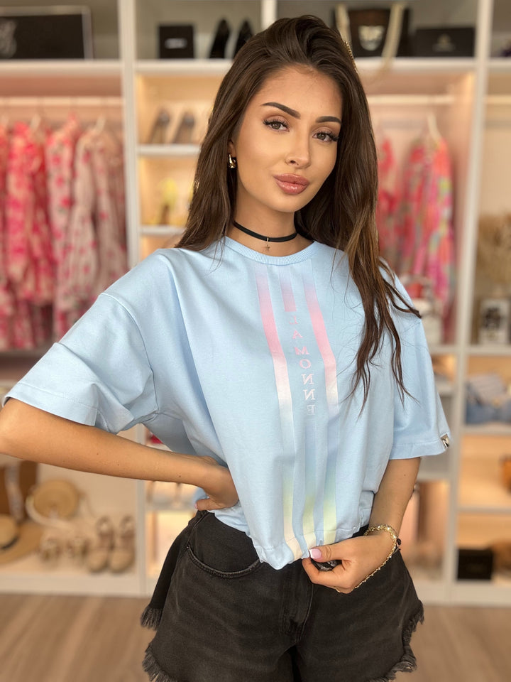 T-shirt MONNE - ze ściagaczem w pasie