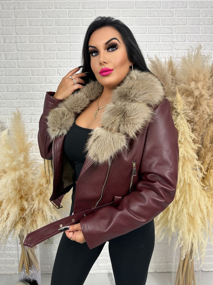 Kurtka ramoneska WISHES bordo