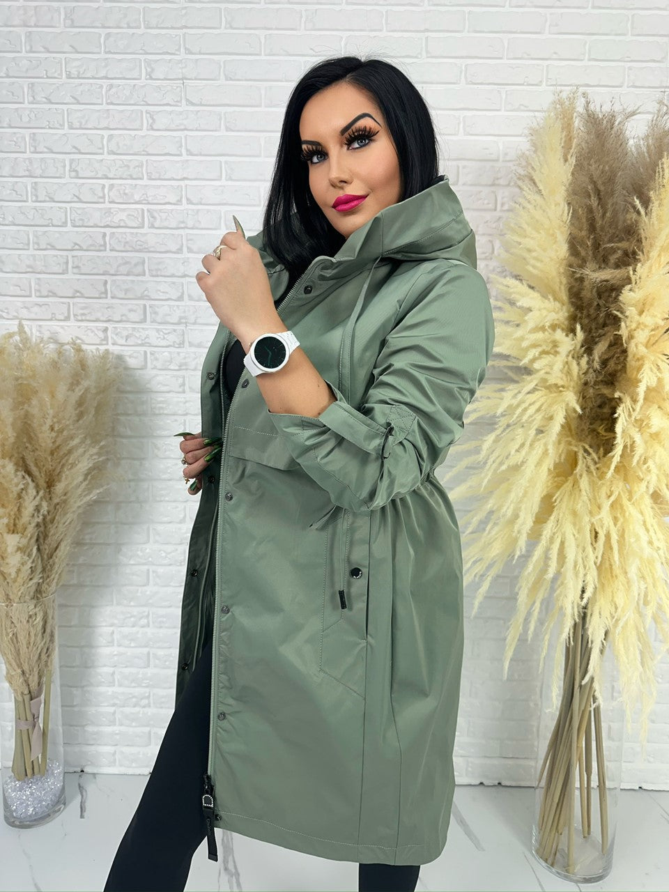 Parka damska ELEGANCE khaki
