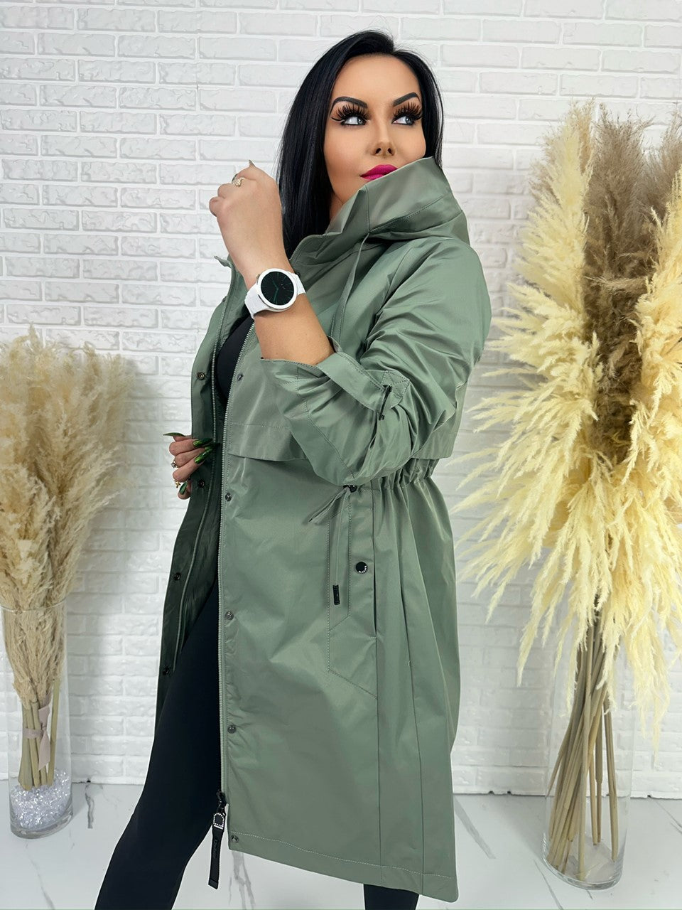 Parka damska ELEGANCE khaki