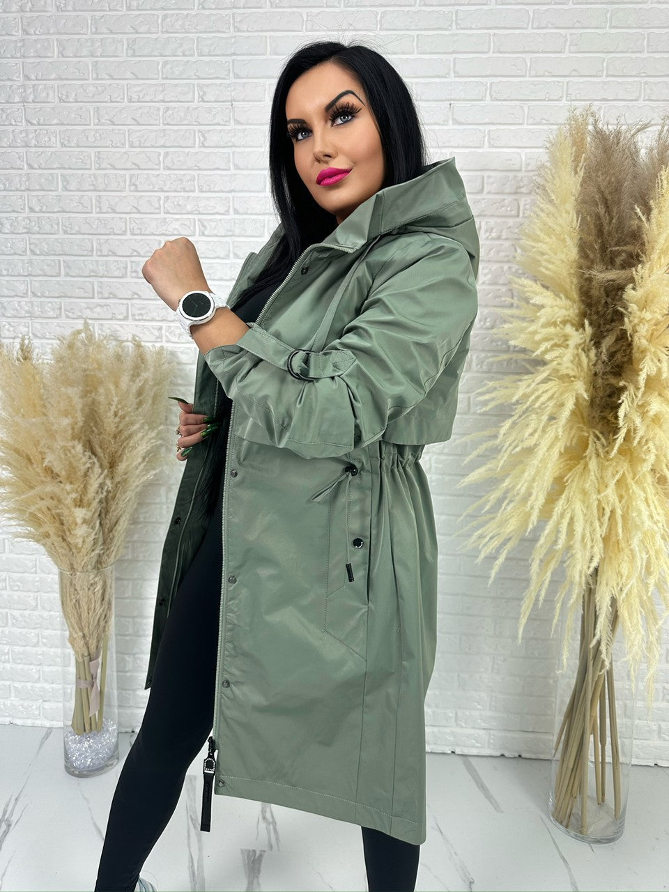 Parka damska ELEGANCE khaki