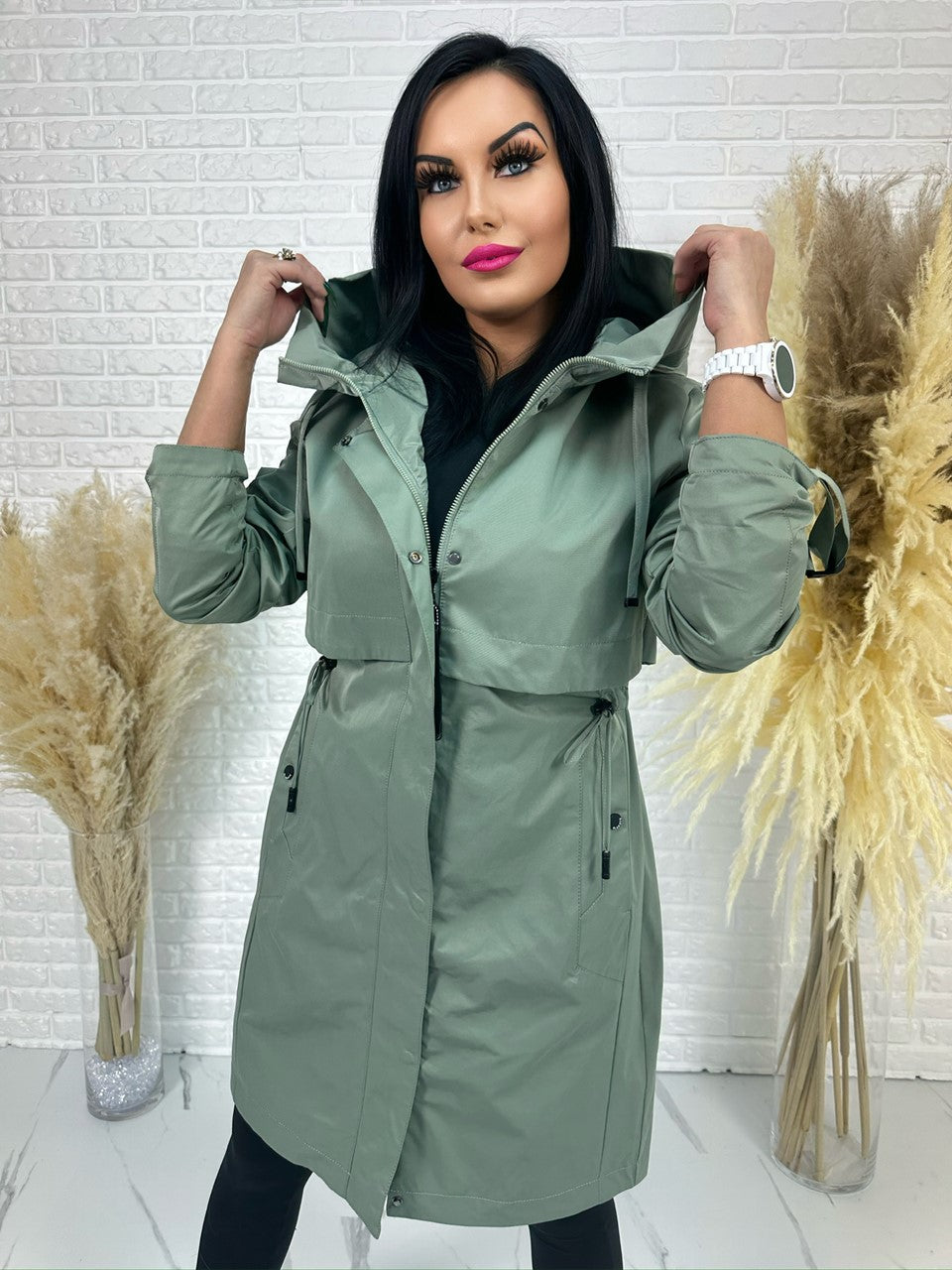 Parka damska ELEGANCE khaki