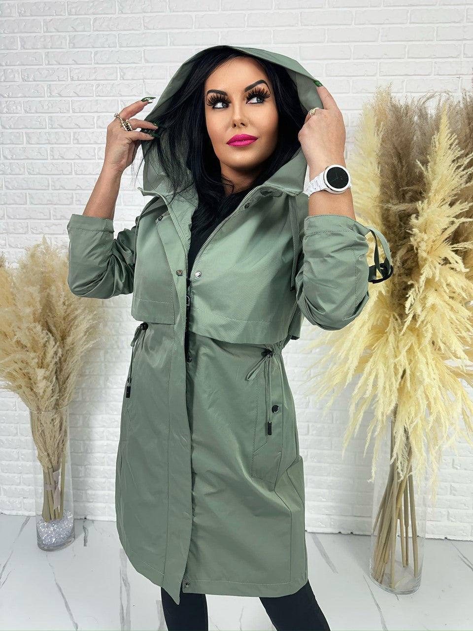 Parka damska ELEGANCE khaki