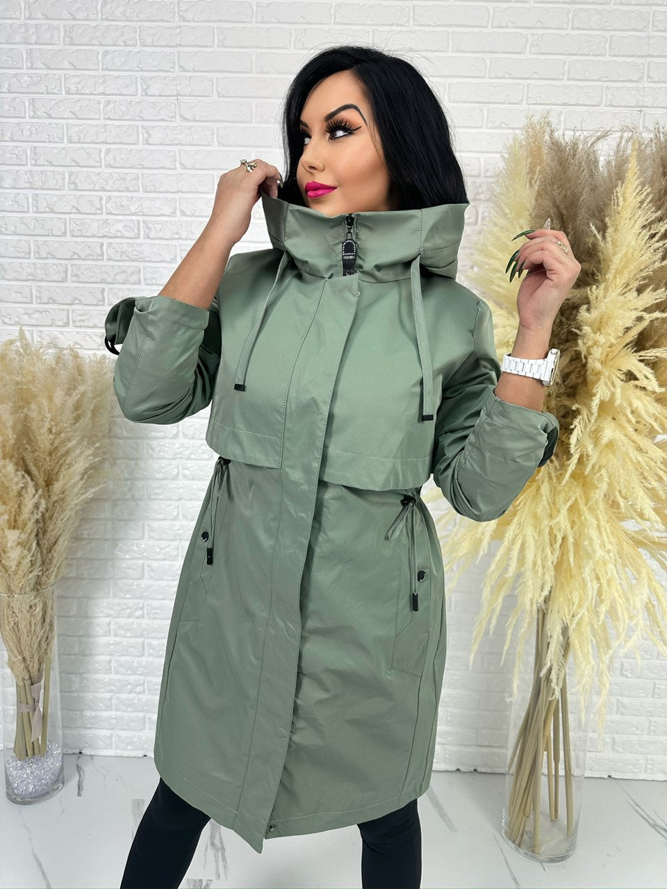 Parka damska ELEGANCE khaki