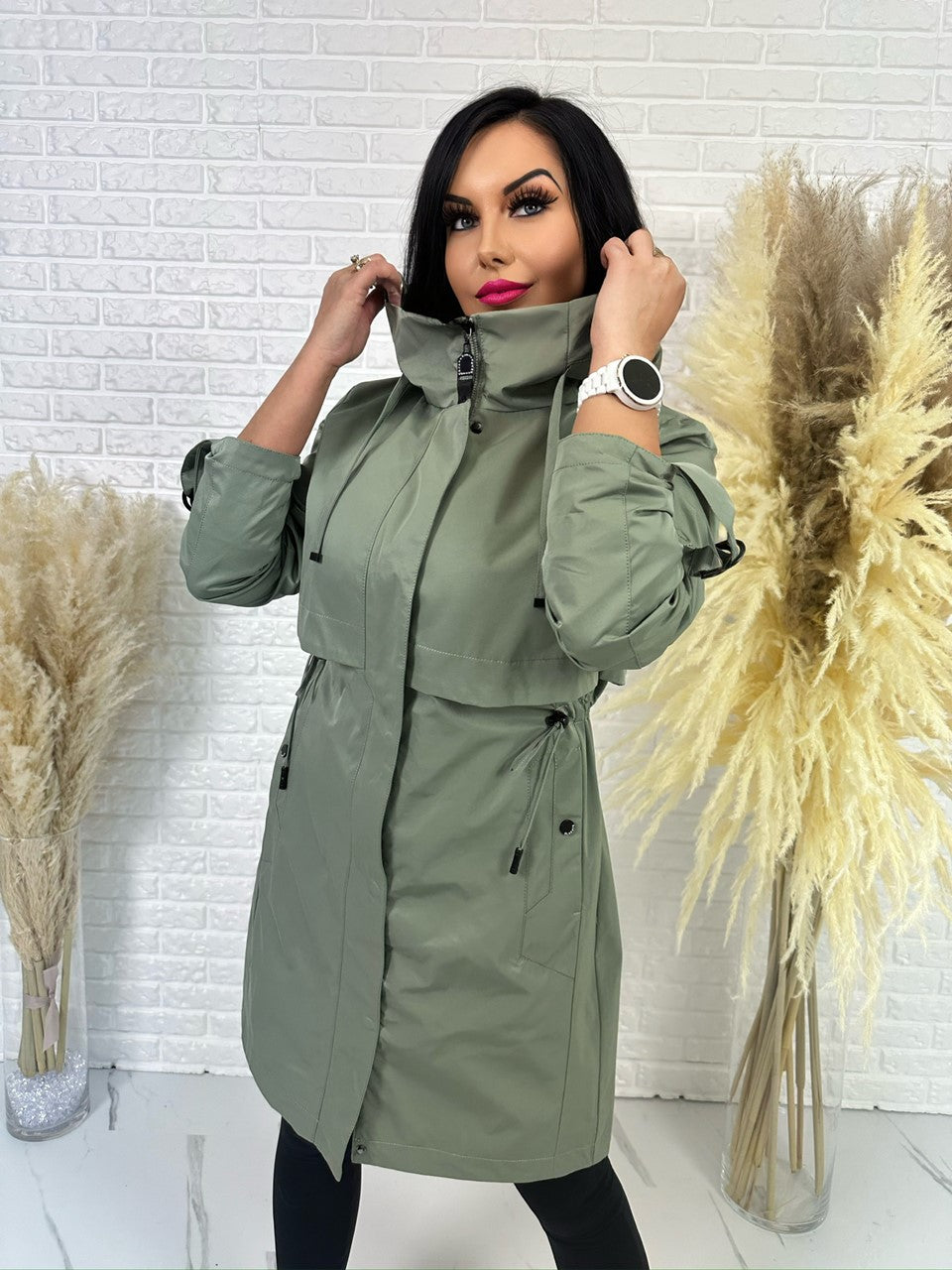 Parka damska ELEGANCE khaki