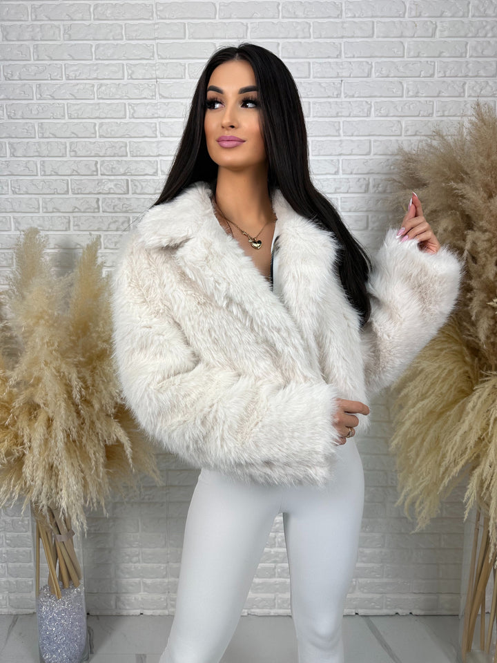 Kurtka HELLO - futerko ekologiczne z kołnieżem