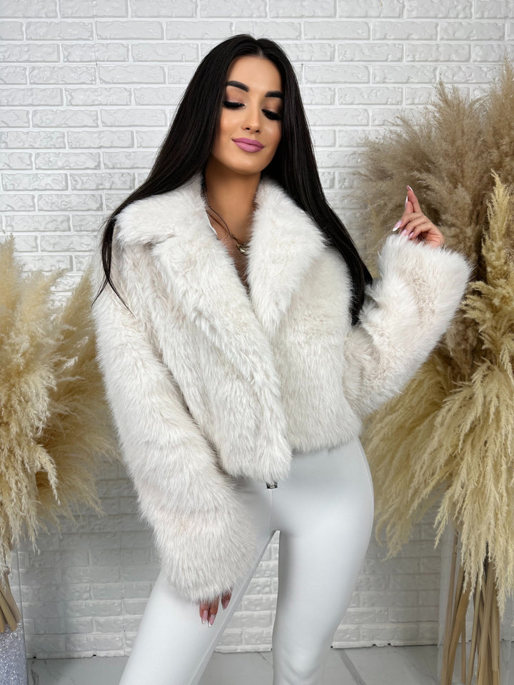 Kurtka HELLO - futerko ekologiczne z kołnieżem