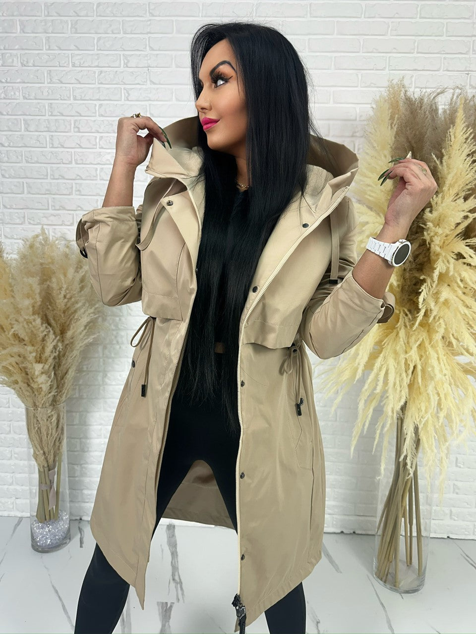 Parka damska ELEGANCE beż