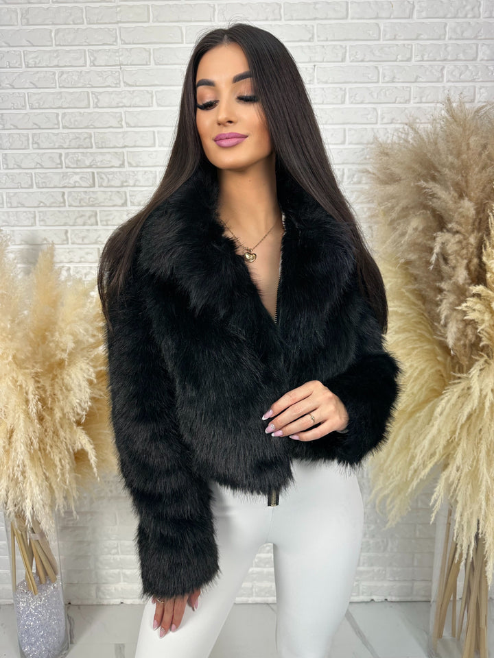 Kurtka HELLO - futerko ekologiczne z kołnieżem