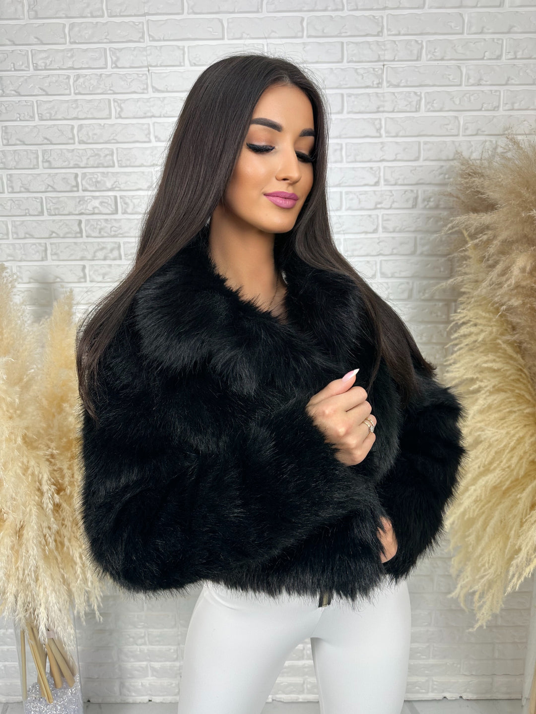 Kurtka HELLO - futerko ekologiczne z kołnieżem