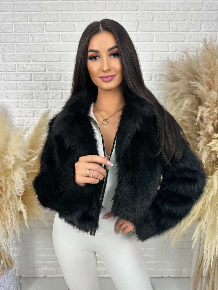 Kurtka HELLO - futerko ekologiczne z kołnieżem