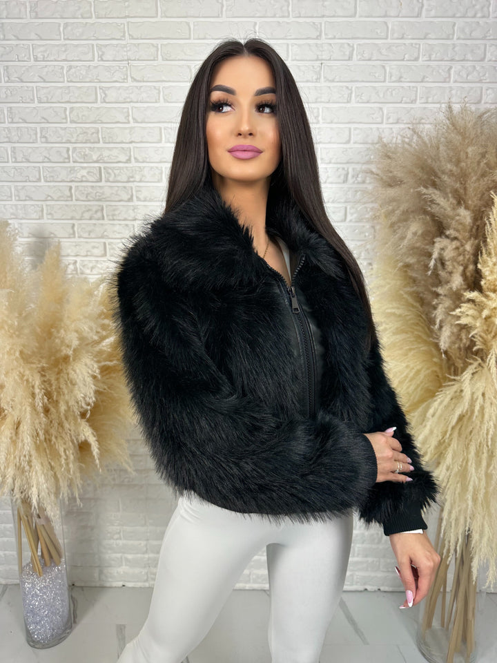 Kurtka NORDELLA - jesienne futerko ekologiczne ze ściągazami