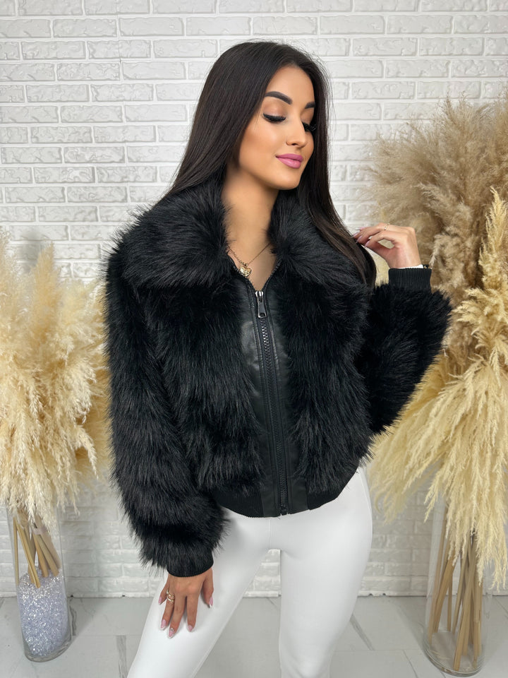 Kurtka NORDELLA - jesienne futerko ekologiczne ze ściągazami