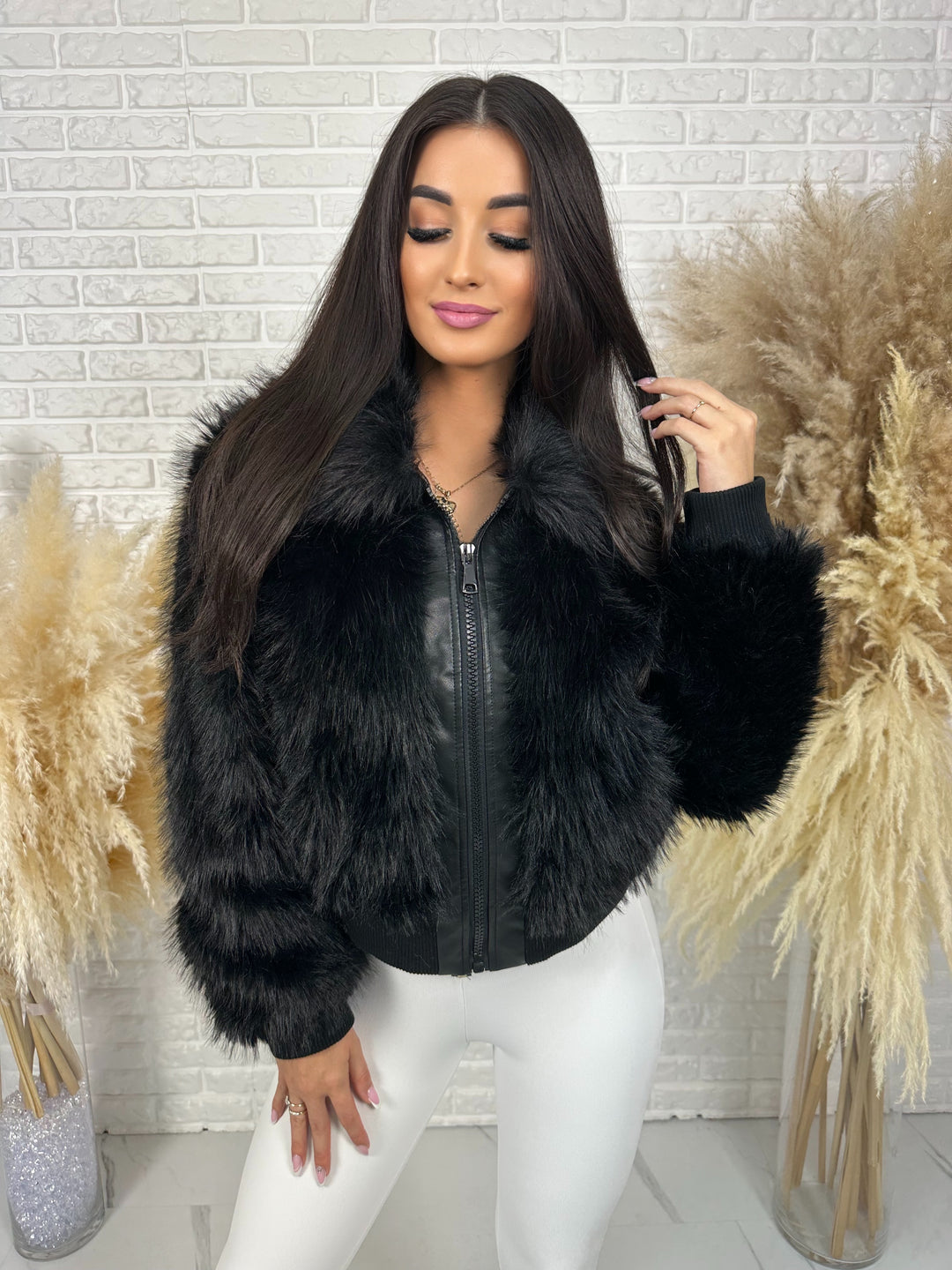 Kurtka NORDELLA - jesienne futerko ekologiczne ze ściągazami