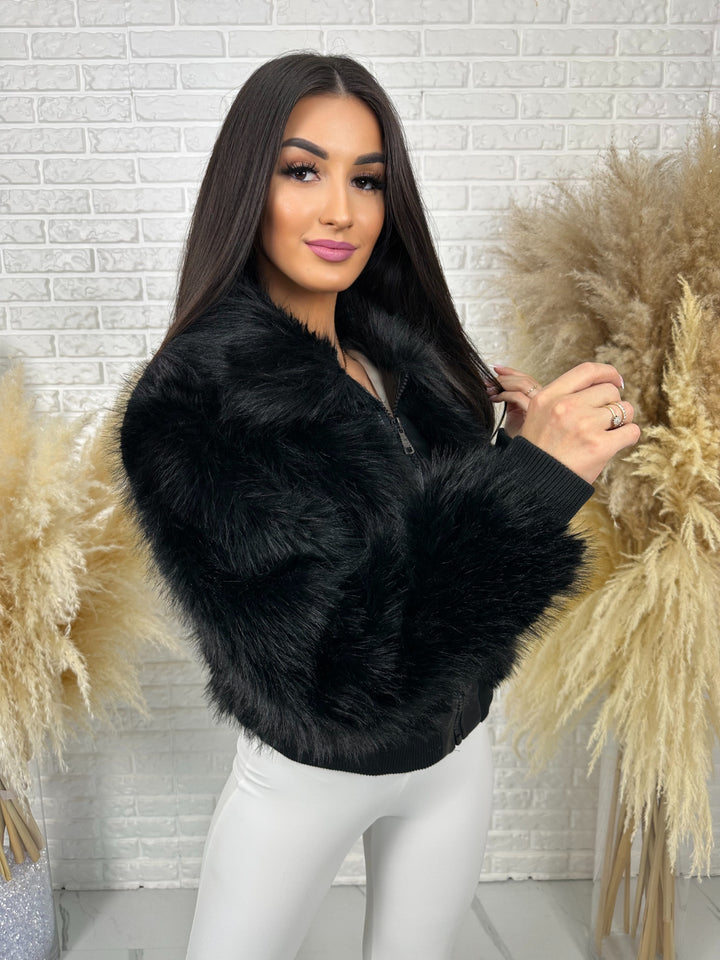 Kurtka NORDELLA - jesienne futerko ekologiczne ze ściągazami