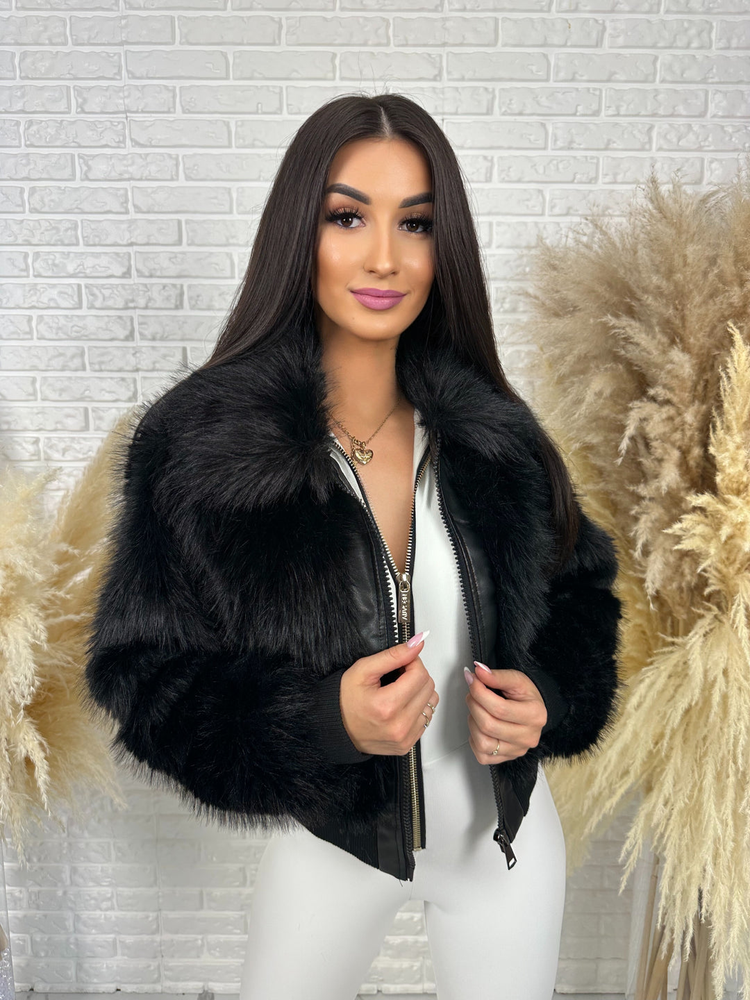 Kurtka NORDELLA - jesienne futerko ekologiczne ze ściągazami