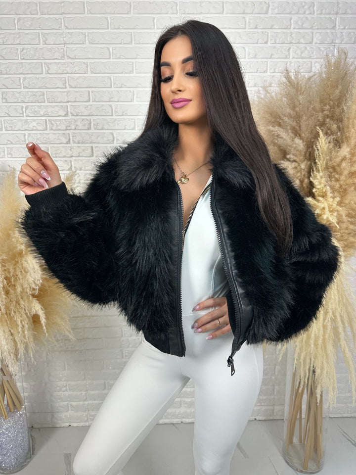 Kurtka NORDELLA - jesienne futerko ekologiczne ze ściągazami