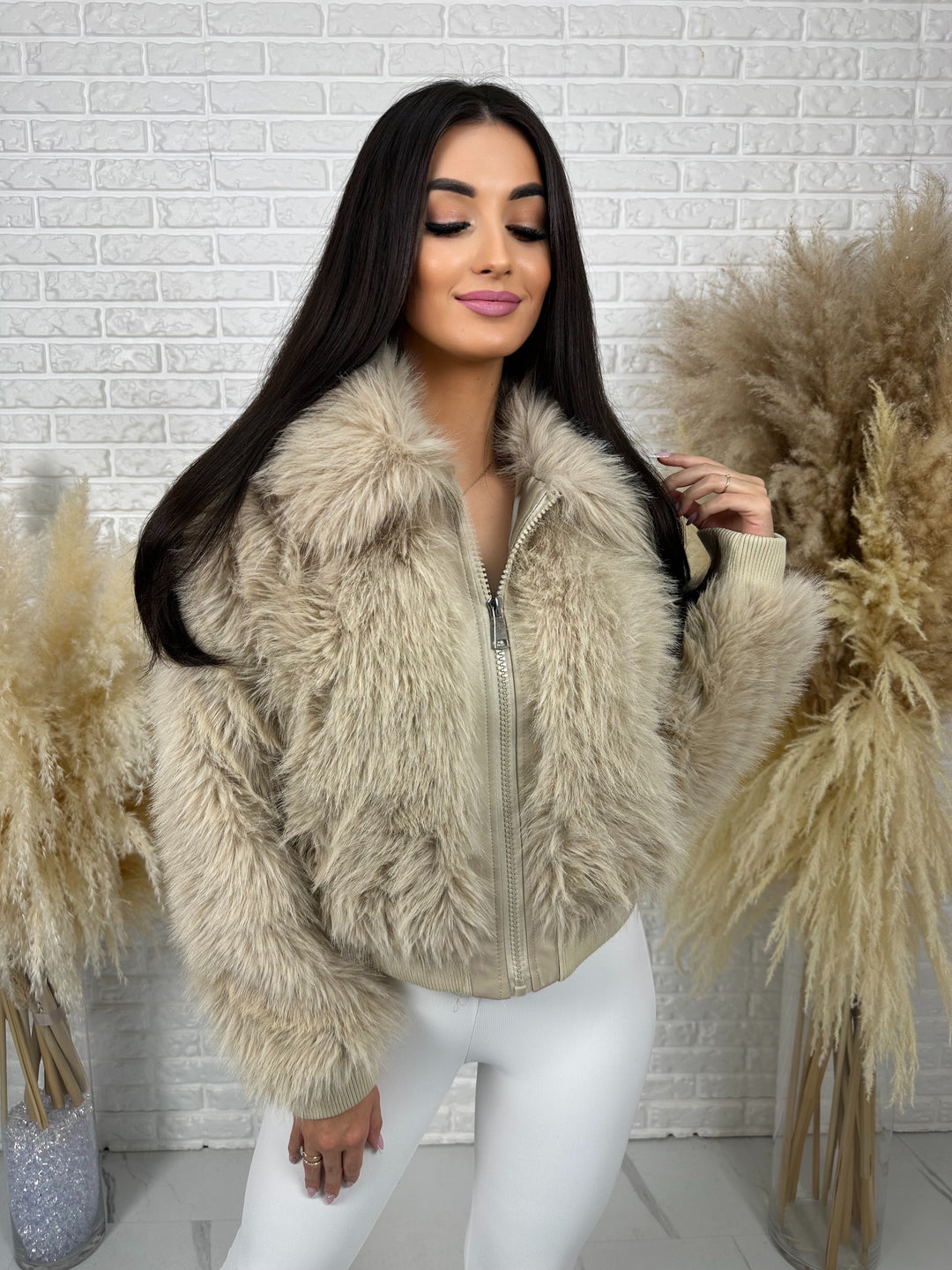 Kurtka NORDELLA - jesienne futerko ekologiczne ze ściągazami