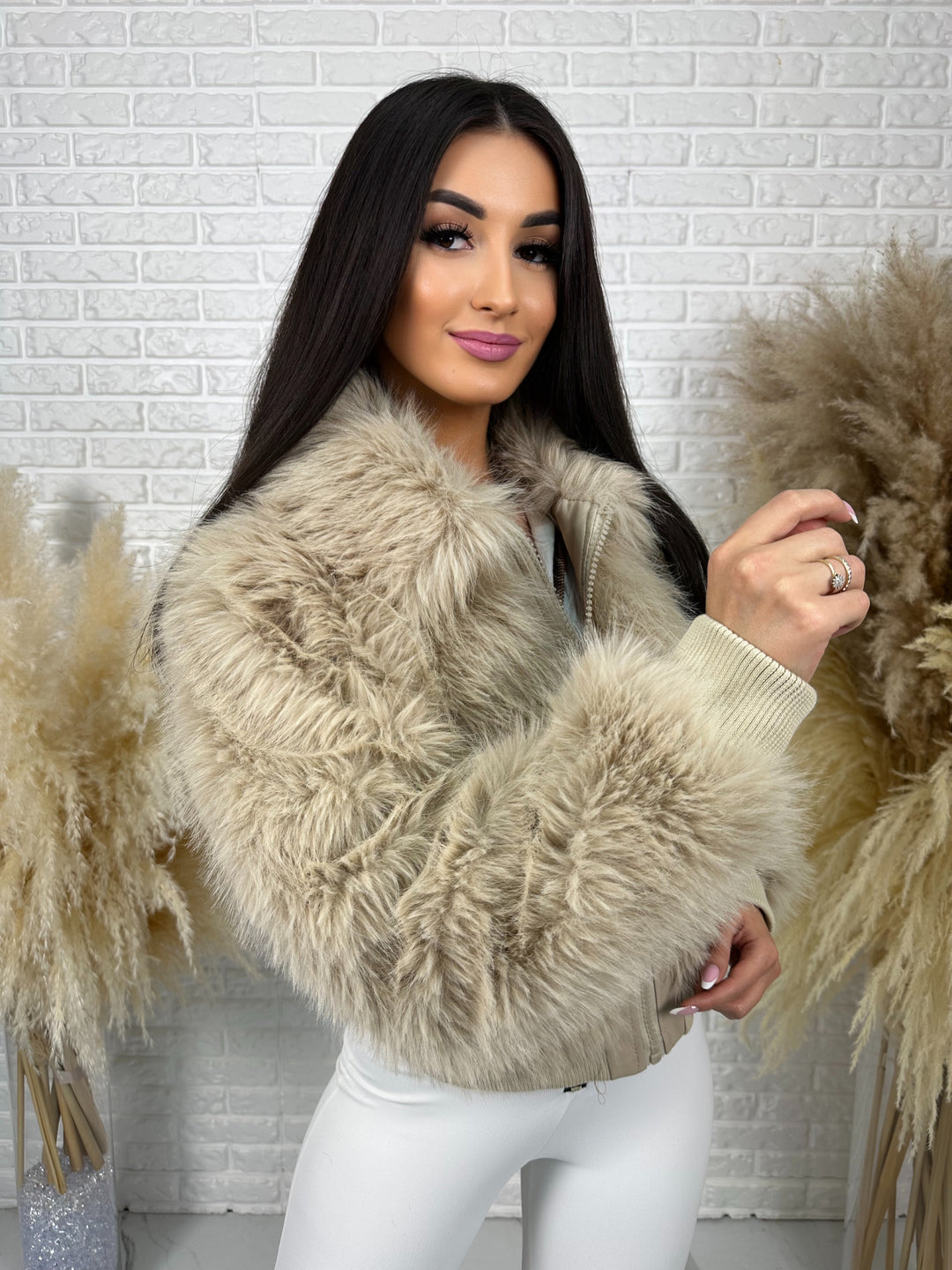 Kurtka NORDELLA - jesienne futerko ekologiczne ze ściągazami