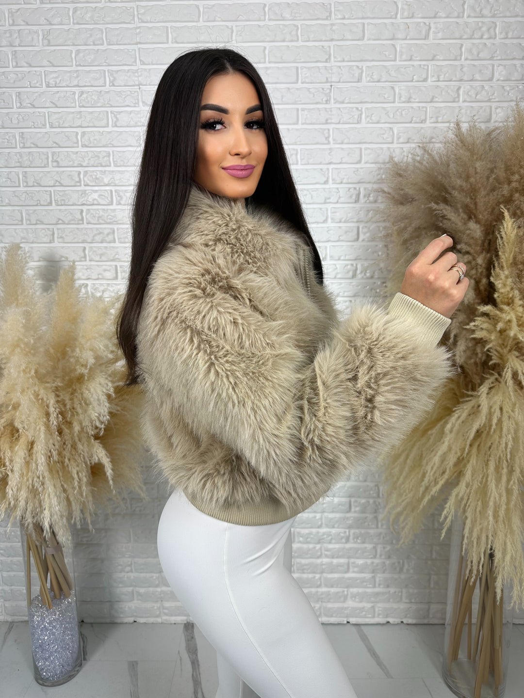 Kurtka NORDELLA - jesienne futerko ekologiczne ze ściągazami