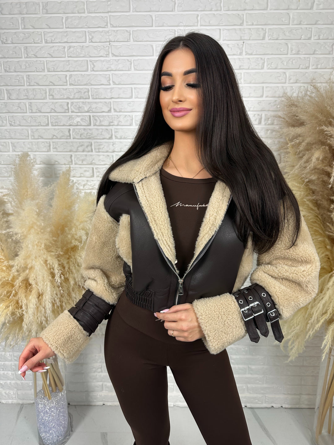 Kurtka LORENZ - jesienny kożuszek, bomberka z kapturem