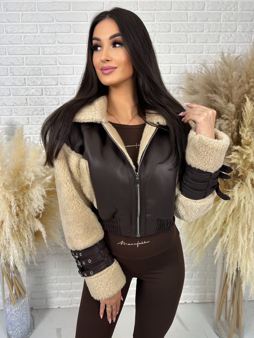 Kurtka LORENZ - jesienny kożuszek, bomberka z kapturem