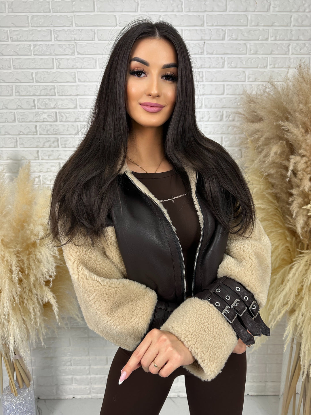 Kurtka LORENZ - jesienny kożuszek, bomberka z kapturem