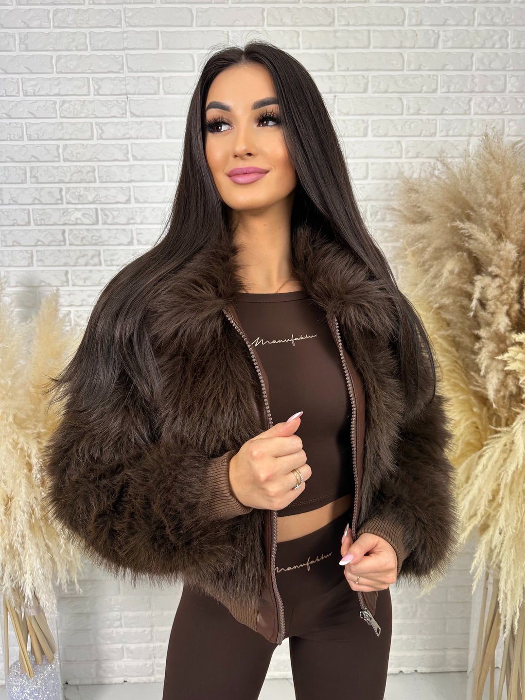 Kurtka NORDELLA - jesienne futerko ekologiczne ze ściągazami