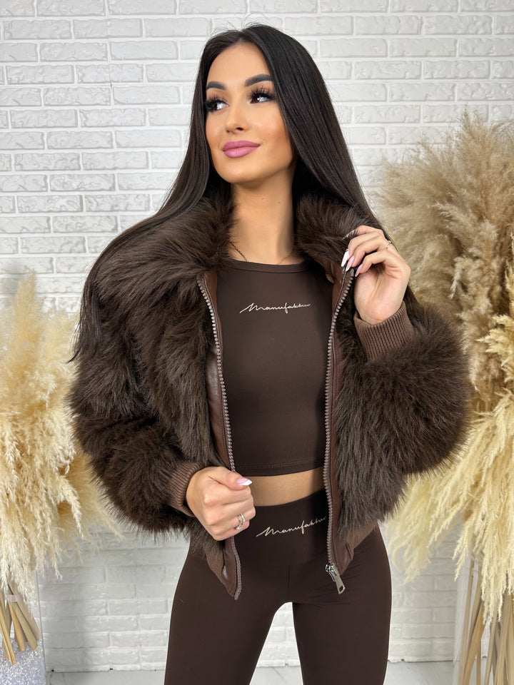 Kurtka NORDELLA - jesienne futerko ekologiczne ze ściągazami