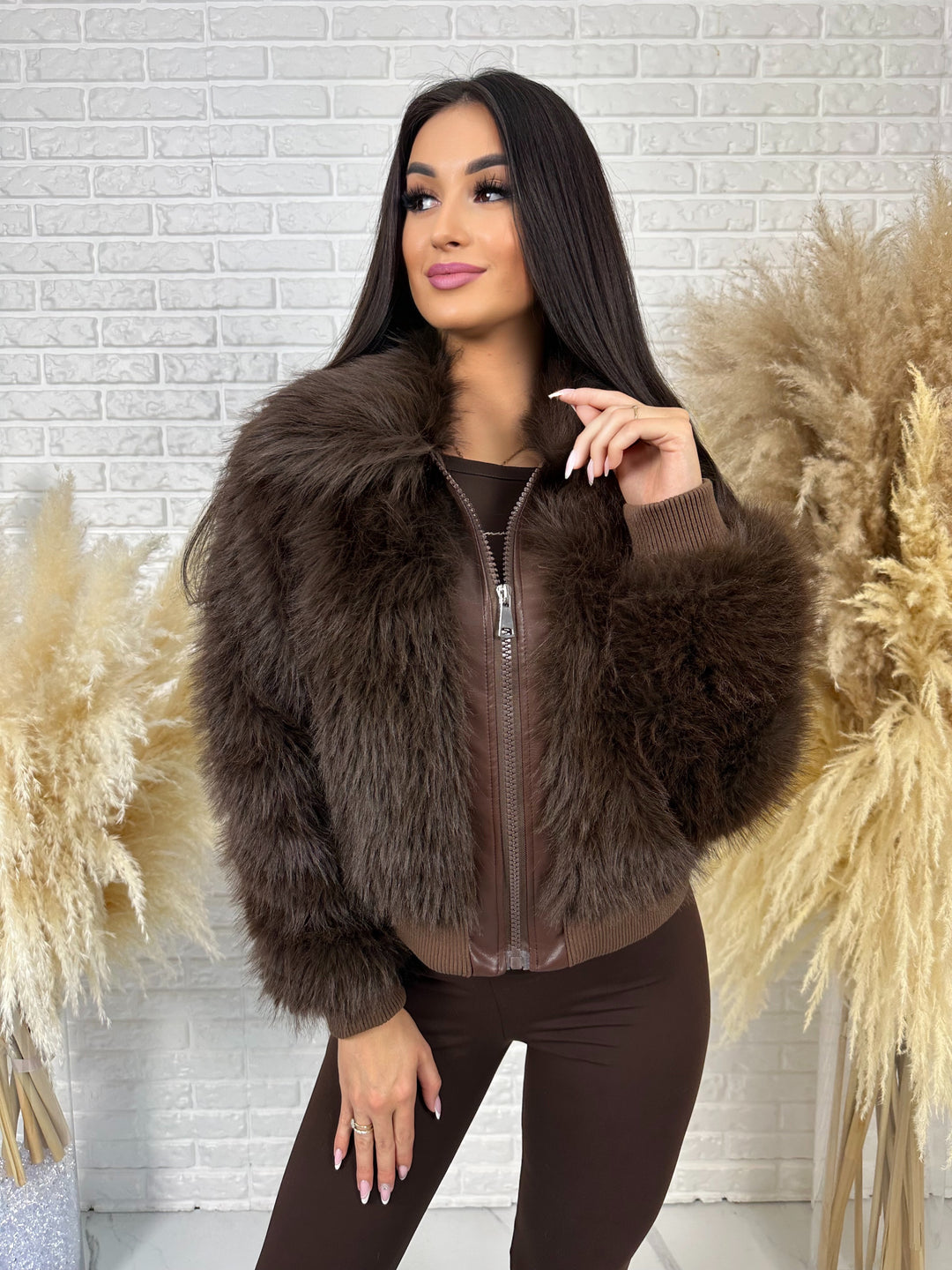 Kurtka NORDELLA - jesienne futerko ekologiczne ze ściągazami