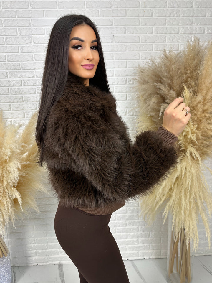 Kurtka NORDELLA - jesienne futerko ekologiczne ze ściągazami