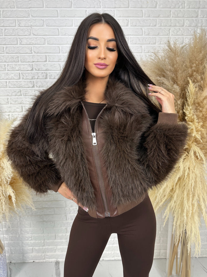 Kurtka NORDELLA - jesienne futerko ekologiczne ze ściągazami