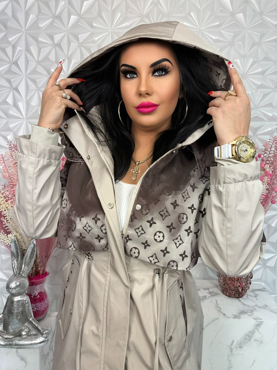Parka Prestige Icon ciemny beż
