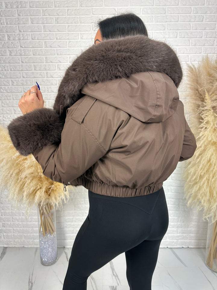 Kurtka CITY QUEEN - zimowa bomberka z odpinany futerkiem