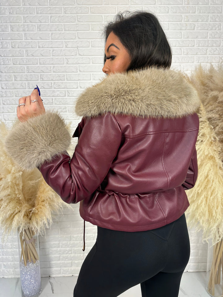 Kurtka GLAM HIDE - ocieplona kożuszkiem, rękawy i kołnierz z futerkiem