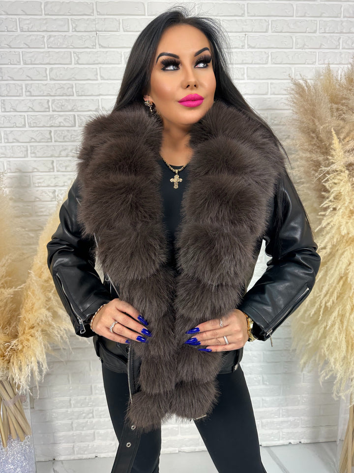 Kurtka WINTER LUX - ocieplana w środku z dużym futerkiem